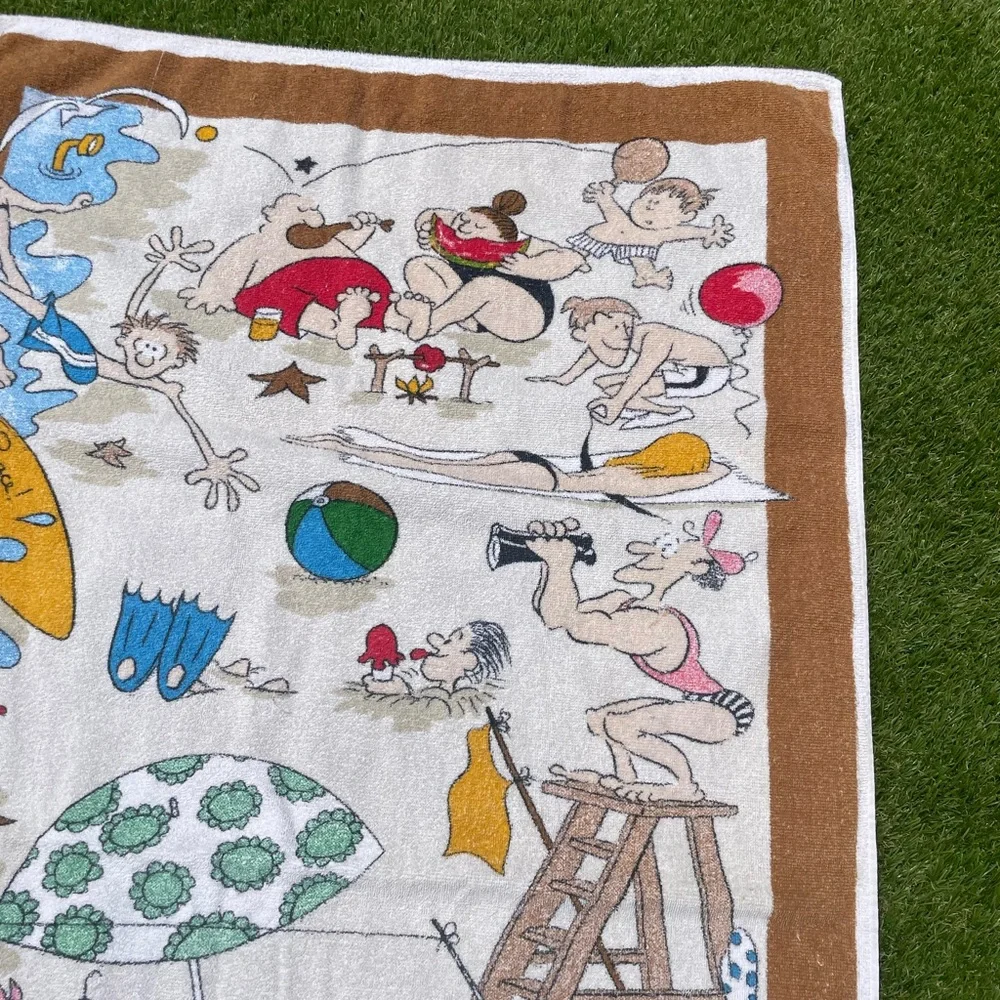 Vintage 1980s Cartoon Beach Towel